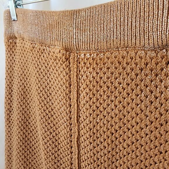 Free People Golden hour maxi skirt women's size M y2k Boho western Crochet Tan - Picture 9 of 13